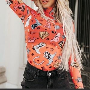 Orange Rodeo Bound Bodysuit 🤠👢